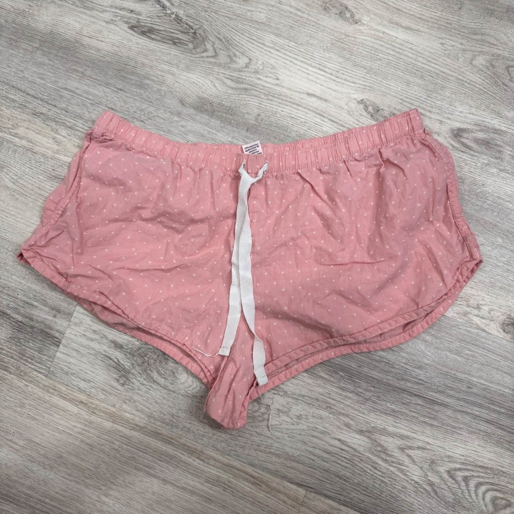 Victorias Secret Pink Swiss Dot Pajama Shorts Small Elastic Waist Sleepwear